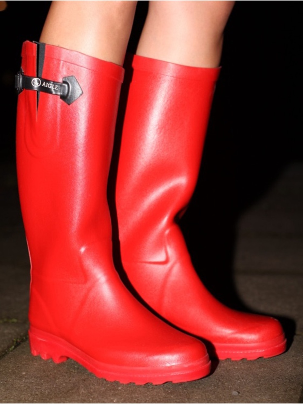 Aigle Woman Red Equestrian Rubber Tall Rain Boots EU36 Classic Country Folk